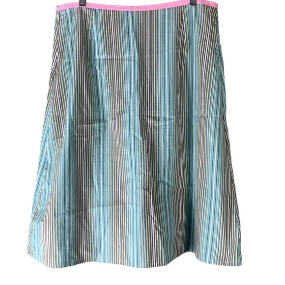 Judith LaCroix Size 44 Skirt Striped Blue White A Line Knee Length Womens - Picture 2 of 6
